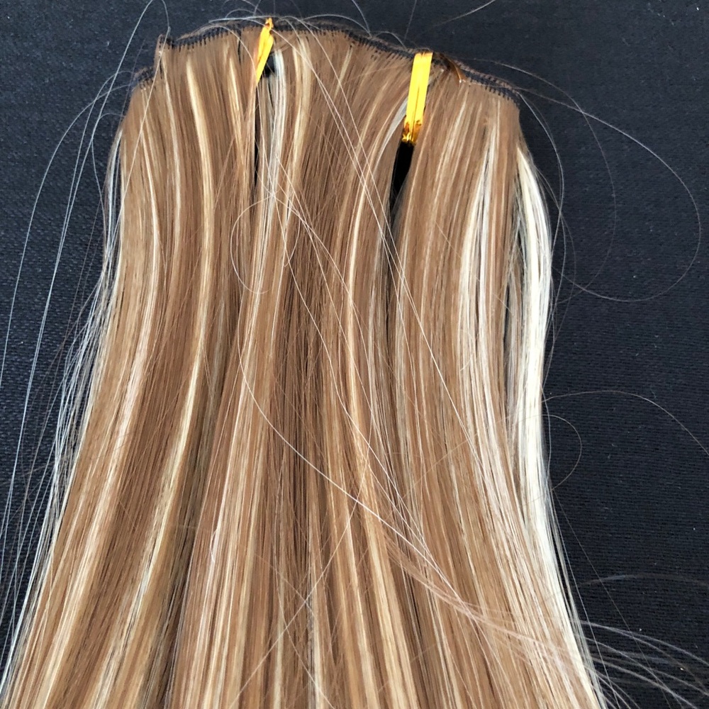 6 pc Human Hair Blonde Balayage Long Straight Hair Extension Clip Ins 24" 6H613# - Picture 12 of 14